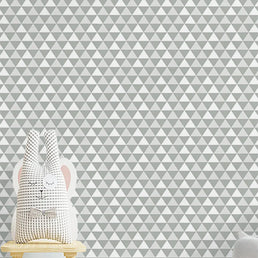 Papel de Parede Infantil Triângulos Cinza