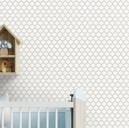 Papel de Parede Infantil Mini Arabesco Bege