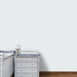 Papel de Parede Infantil Folhas Invertido Azul Claro