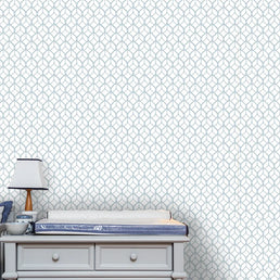 Papel de Parede Infantil Folhas Invertido Azul Claro