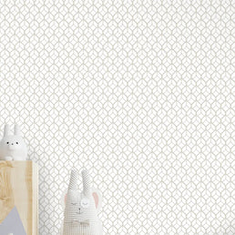 Papel de Parede Infantil Folhas Invertido Bege