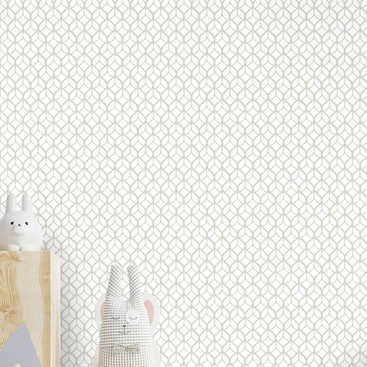 Papel de Parede Infantil Folhas Invertido Bege