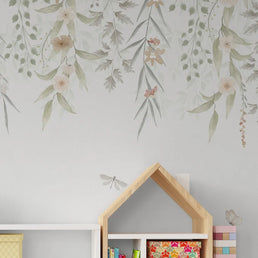 Papel de Parede Infantil Jardim Suspenso do Outono Coral - Mural