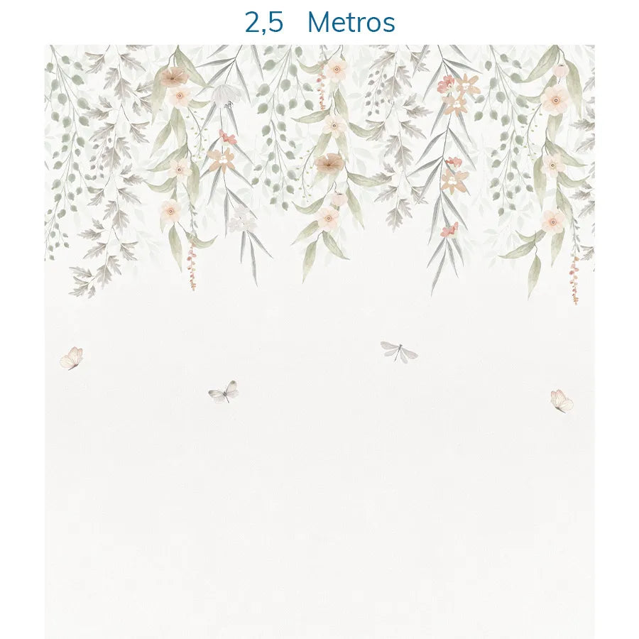 Papel de Parede Infantil Jardim Suspenso do Outono Coral - Mural