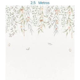 Papel de Parede Infantil Jardim Suspenso do Outono Coral - Mural