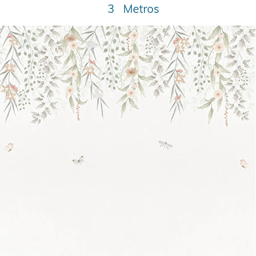 Papel de Parede Infantil Jardim Suspenso do Outono Coral - Mural