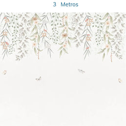 Papel de Parede Infantil Jardim Suspenso do Outono Coral - Mural