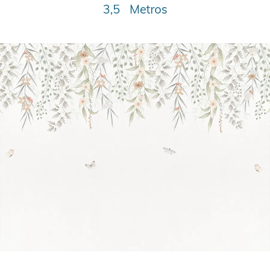 Papel de Parede Infantil Jardim Suspenso do Outono Coral - Mural