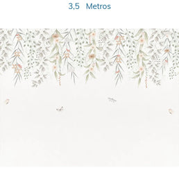 Papel de Parede Infantil Jardim Suspenso do Outono Coral - Mural