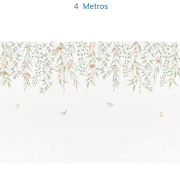 Papel de Parede Infantil Jardim Suspenso do Outono Coral - Mural