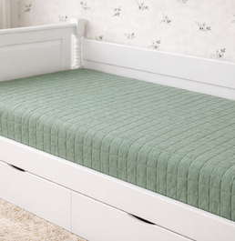 Colcha Com Elástico Quadradinho - Verde Seco