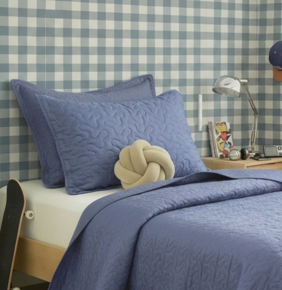 Kit Colcha Infinity 2 Peças - Azul Jeans