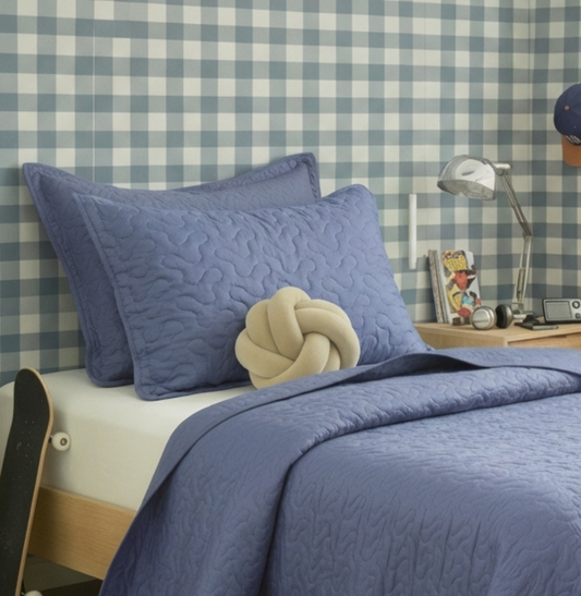 Kit Colcha Infinity 2 Peças - Azul Jeans