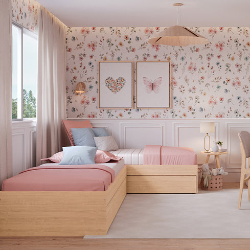 Quarto da Rebeca e Rafaela - Floral Paris