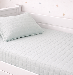 Colcha de Solteiro com Elástico Quadradinho Chambre - Verde Mescla