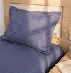 Porta Travesseiro Solteiro Listra - Azul Jeans