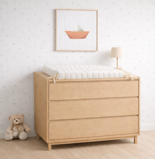Cômoda de Bebê Nord 3 Gavetas - Carvalho