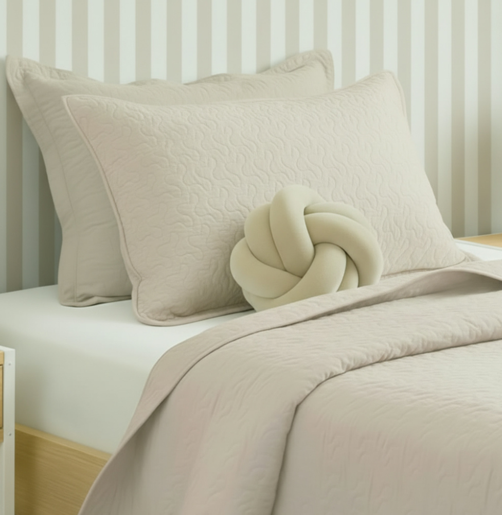 Porta Travesseiro Solteiro Infinity - Bege