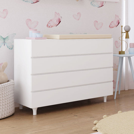 Cômoda de Bebê Haus Nature 4 Gavetas Branca 110cm