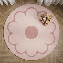 TAPETE INFANTIL REDONDO FLOR ROSA  - 1,33