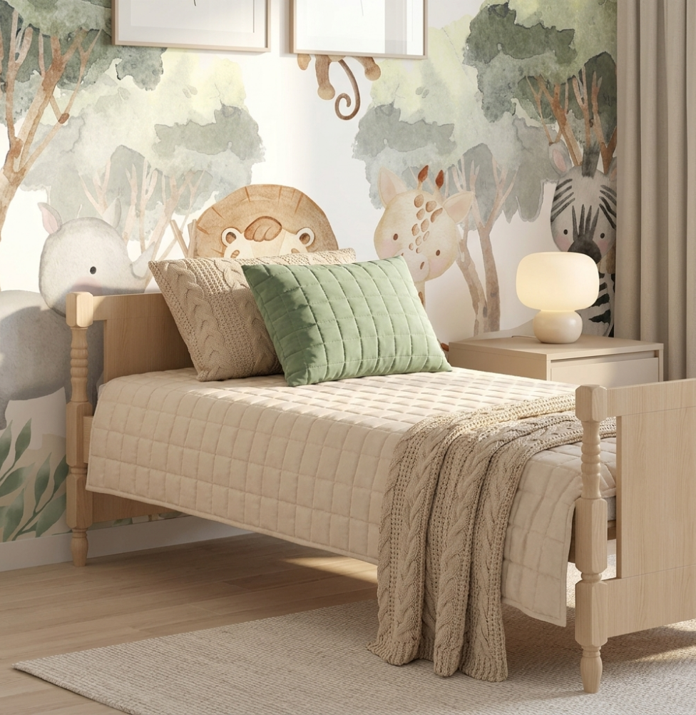 Cama Solteiro Monet - Carvalho
