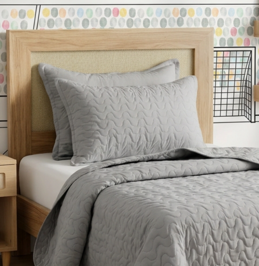 Kit Colcha Casal Infinity 3 Peças - Cinza