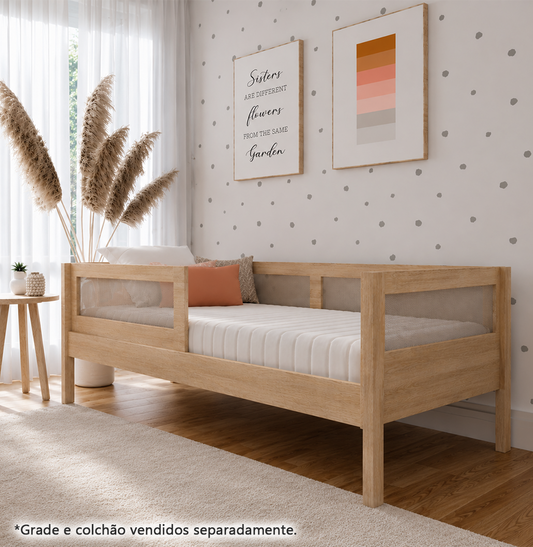 Cama Sofá Haus Nature Com Palha 2 em 1 - Carvalho