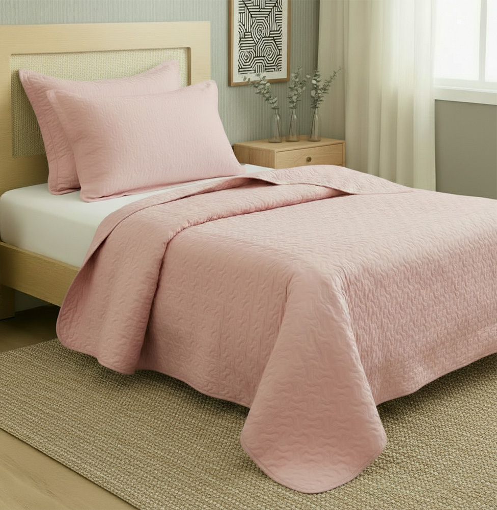 Kit Colcha Infinity 2 Peças - Rosa Chá