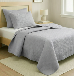 Kit Colcha Infinity 2 Peças - Cinza