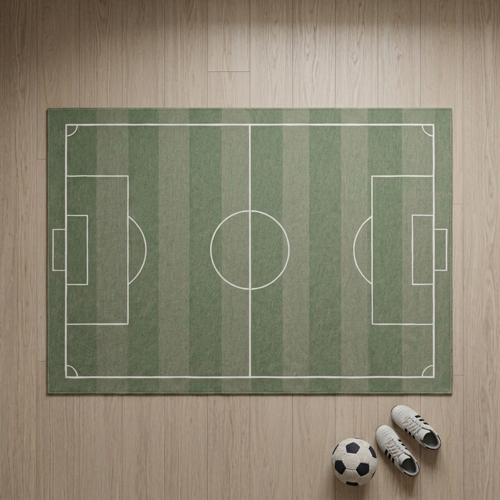 TAPETE INFANTIL RETANGULAR CAMPO DE FUTEBOL - 1,33 X 1,88