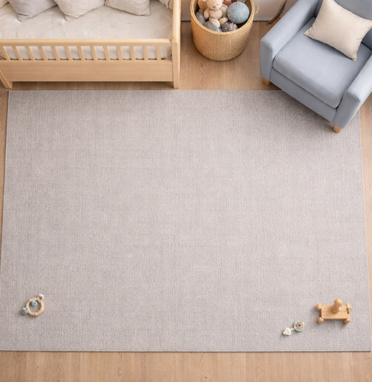 Tapete Infantil Retangular Linho - Cinza