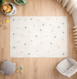 Tapete Infantil Retangular Poá - Verde