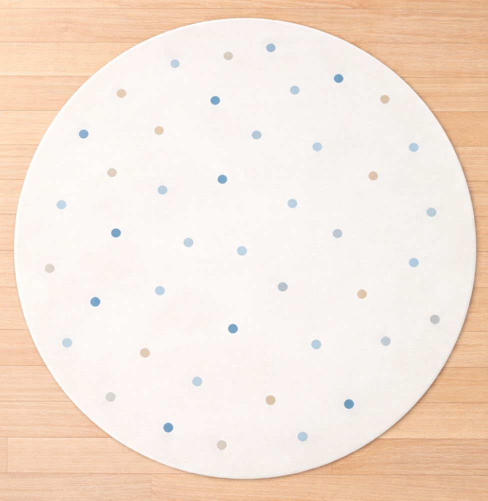 Tapete Infantil Redondo Poá - Azul