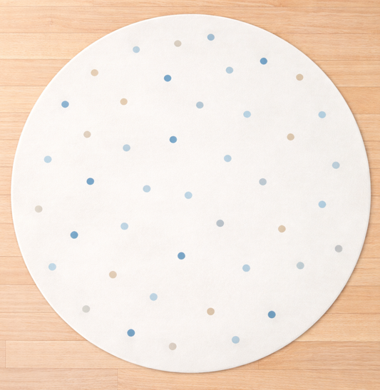 Tapete Infantil Redondo Poá - Azul