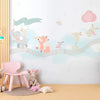 Papel de Parede Infantil Banda de Animais Rosa - Mural