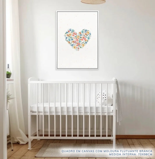 Quadro Infantil Coração Paris - Vertical