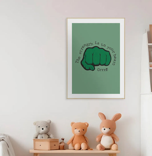 Quadro Infantil Hulk Verde - Vertical