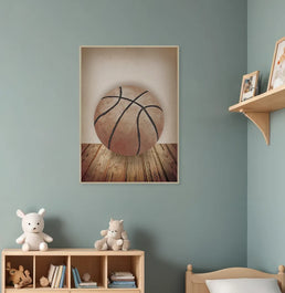 Quadro Infantil Basquete Bege - Vertical