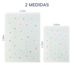 Tapete Infantil Retangular Poá - Rosa