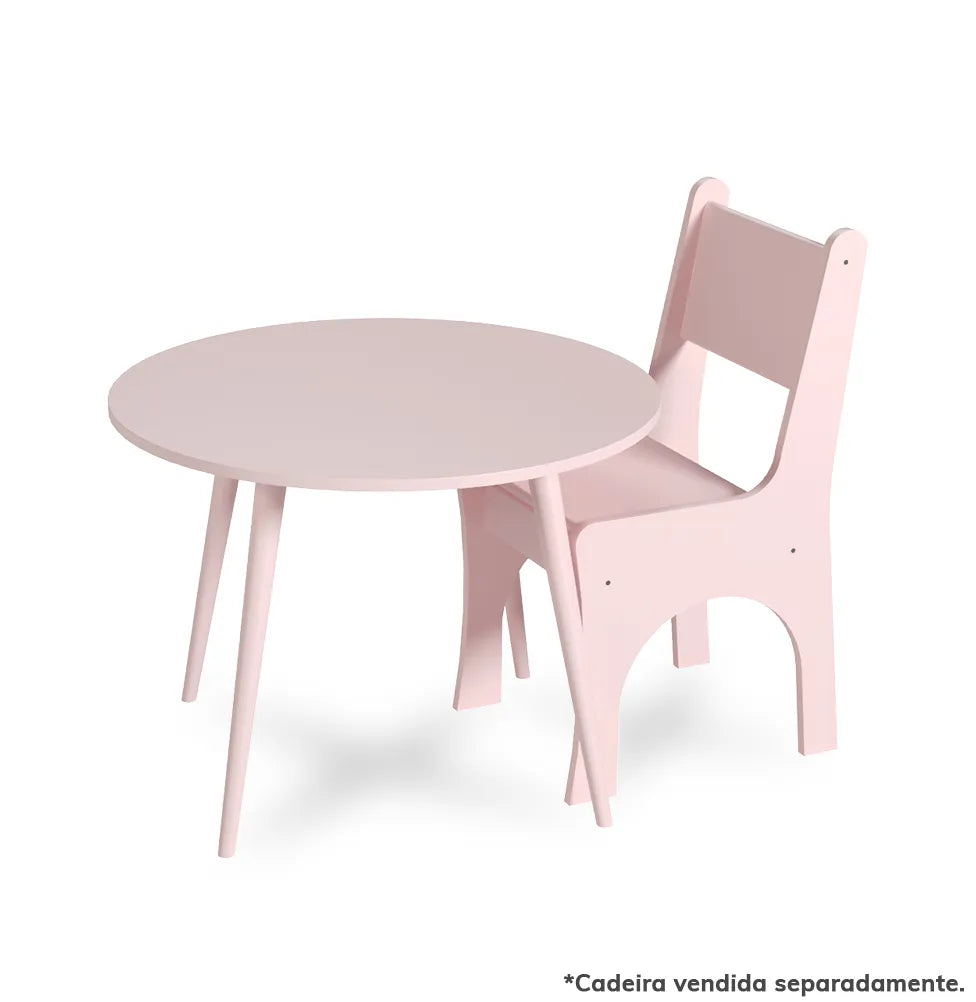 Mesa Infantil Viena Redonda - Rosa Claro