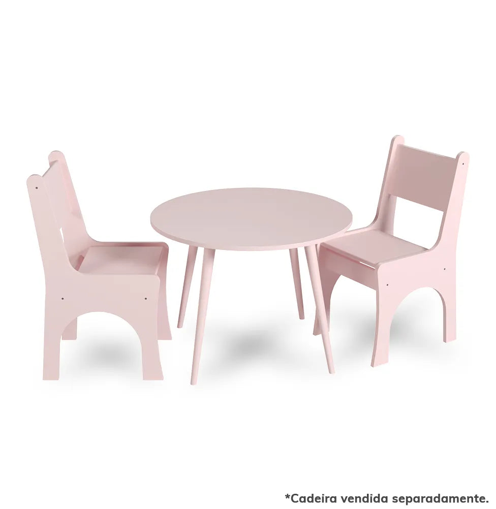 Mesa Infantil Viena Redonda - Rosa Claro