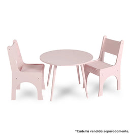 Mesa Infantil Viena Redonda - Rosa Claro