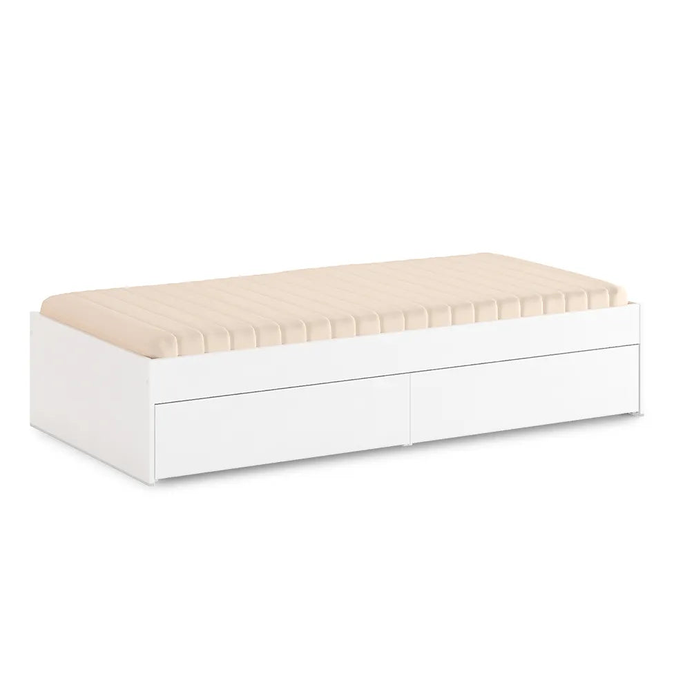 Cama Solteiro Turca Slim Com 2 Gavetas - Branco