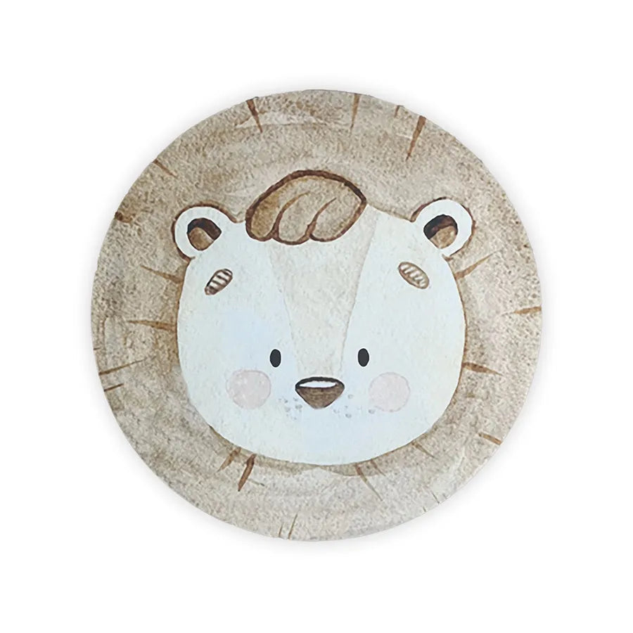Tapete Infantil Redondo Leão - Bege