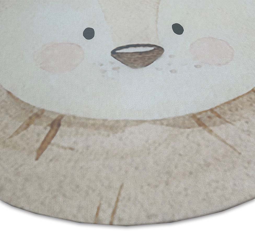 Tapete Infantil Redondo Leão - Bege