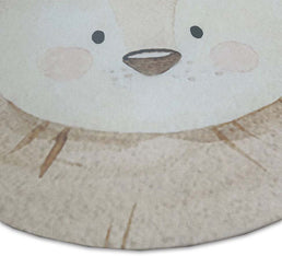 Tapete Infantil Redondo Leão - Bege