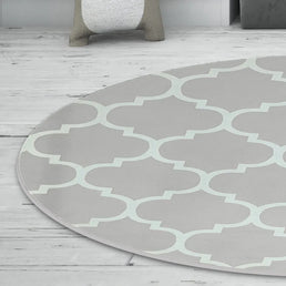 Tapete Infantil Redondo Arabesco - Cinza