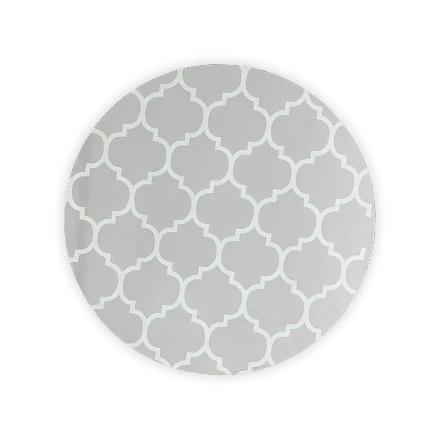 Tapete Infantil Redondo Arabesco - Cinza