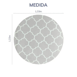 Tapete Infantil Redondo Arabesco - Cinza