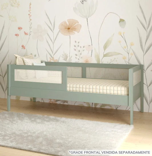 Cama Sofá Haus Nature com Palha 2 em 1 Montessoriana - Verde Jardim